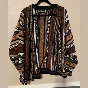 Alan Stuart | Coogi Style 3D Knit Cardigan Sweatshirt | Vintage | Small
